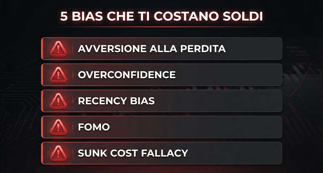 bias cognitivi trading perdite avversione overconfidence