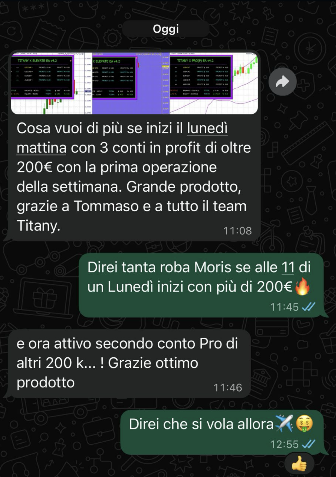 Screenshot risultati cliente