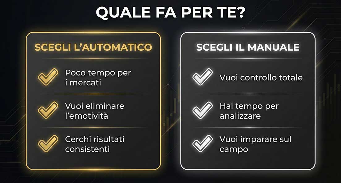 quando scegliere trading automatico manuale guida decisionale