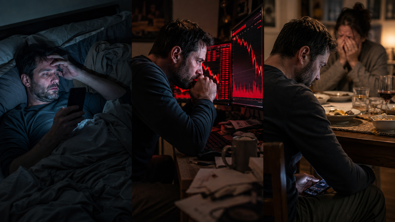 Una persona davanti allo schermo di una piattaforma di trading