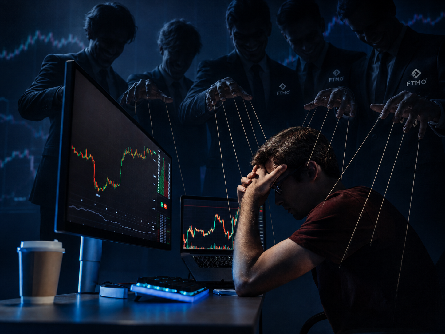 Schermata di una piattaforma di trading con i limiti operativi imposti da una Prop Firm
