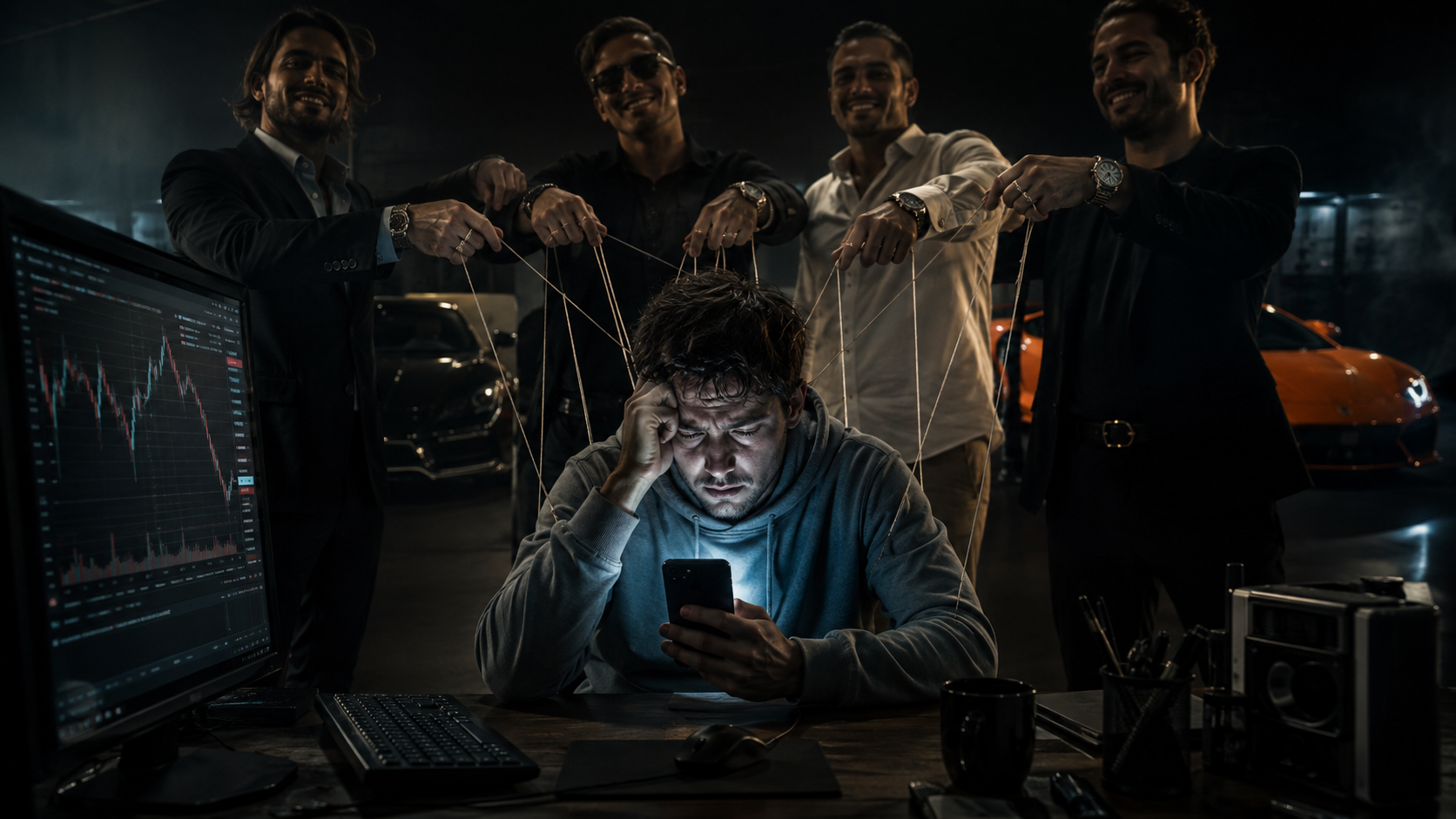 Un gruppo Telegram di segnali di trading su schermo di telefono